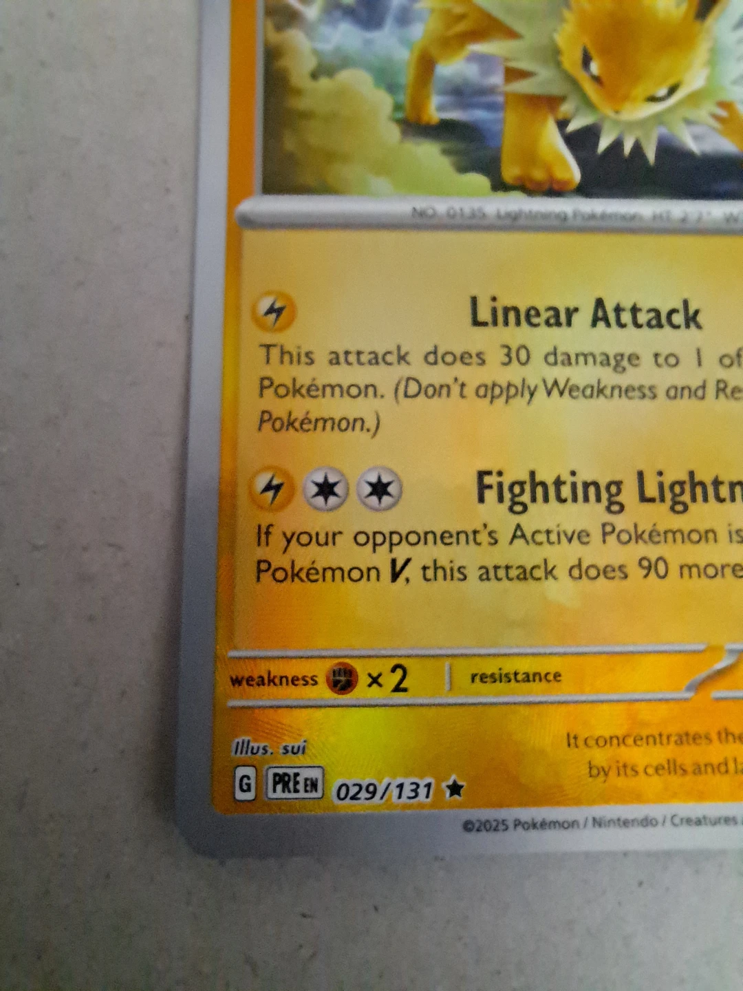 Jolteon Prismatic Evolution Masterball Pattern Pokemon single NM - photo 4