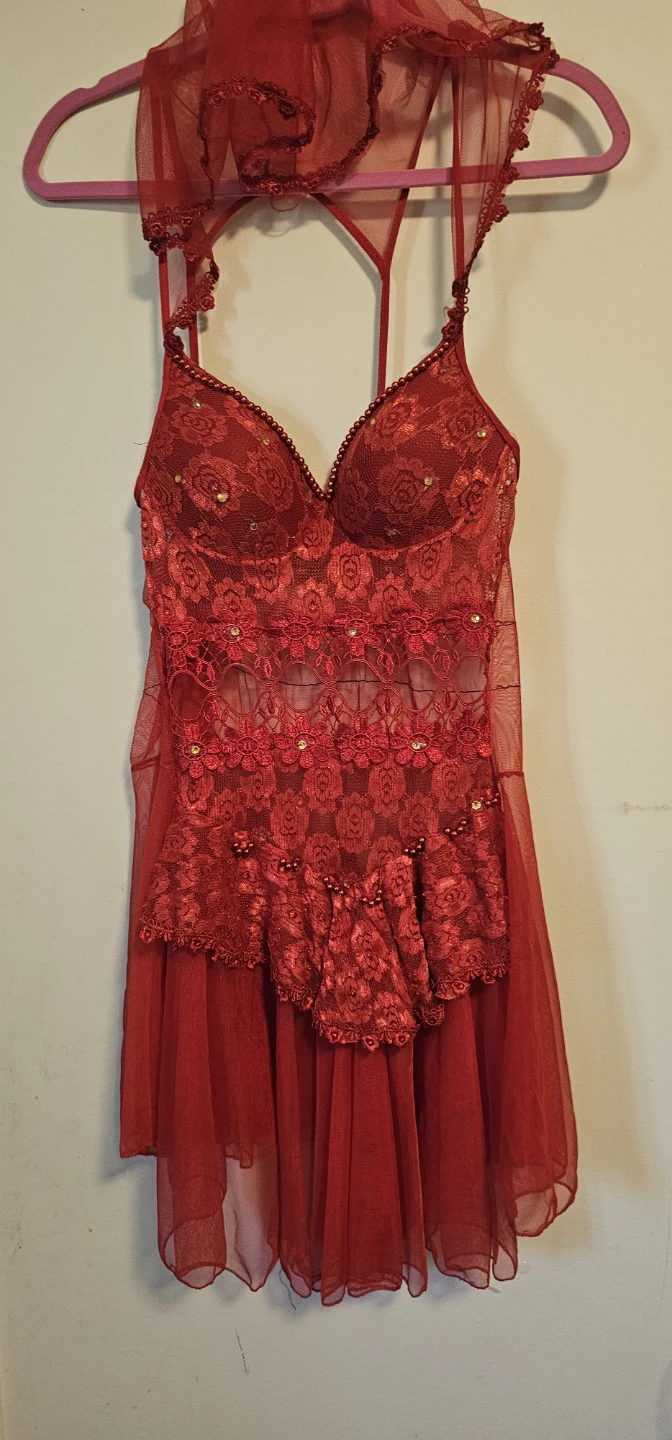 Red Lace Babydoll Lingerie Set