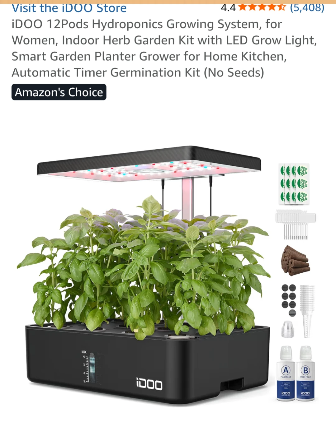 Herb vegetable hydroponic indoor grower LED grow lights  fan