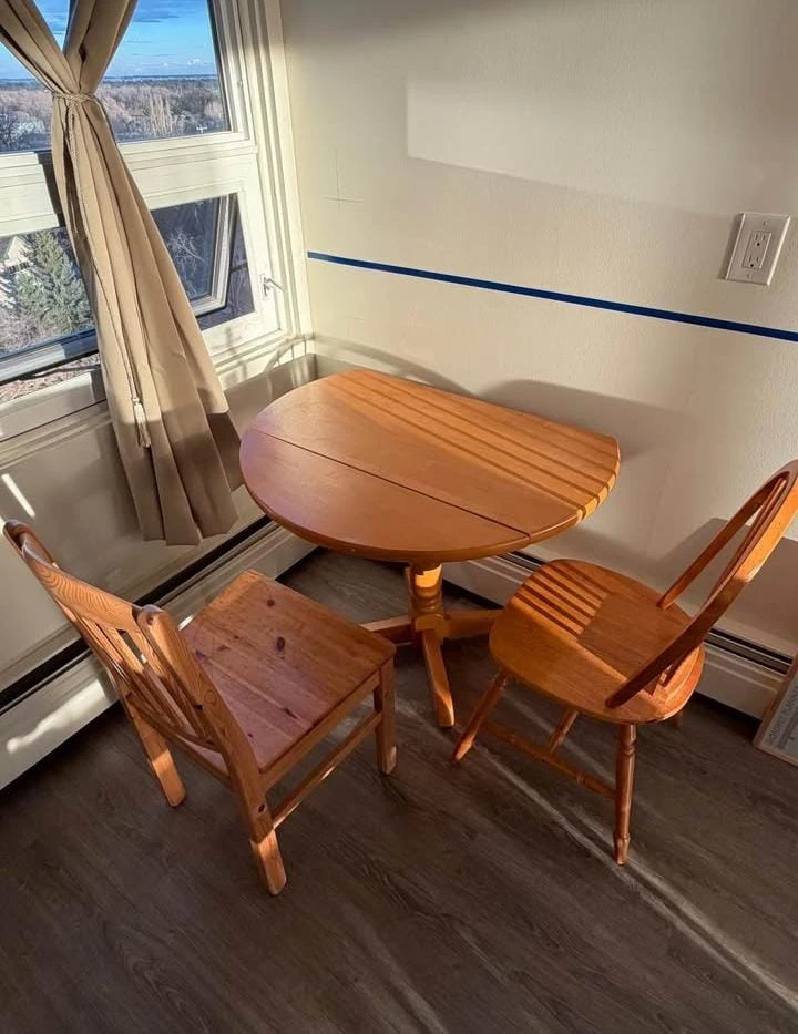 Wooden Drop Leaf Table and Chairs Set
