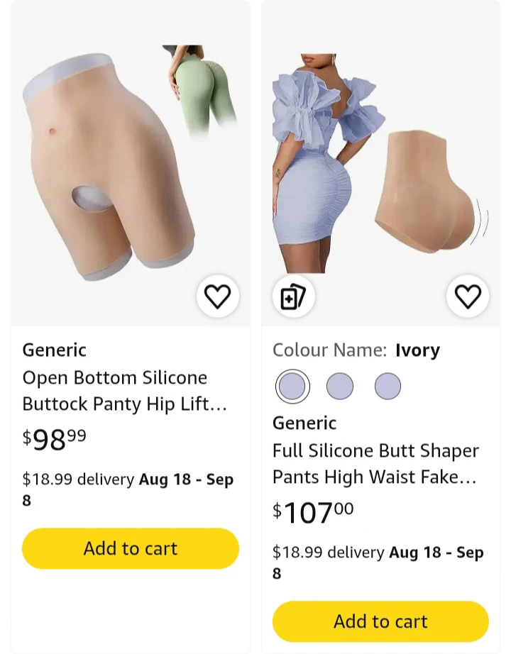 Silicone buttocks enhancer