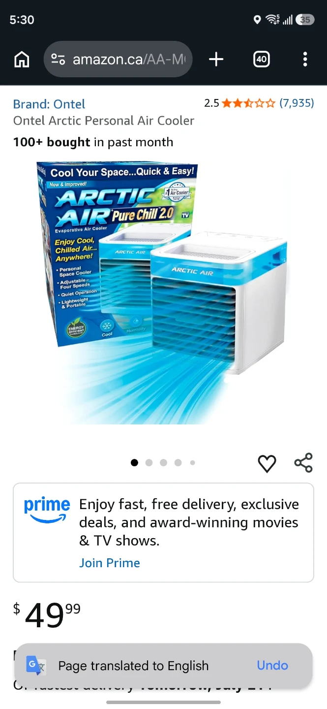 Arctic Air Pure Chill 2.0 Personal Air Cooler - photo 3