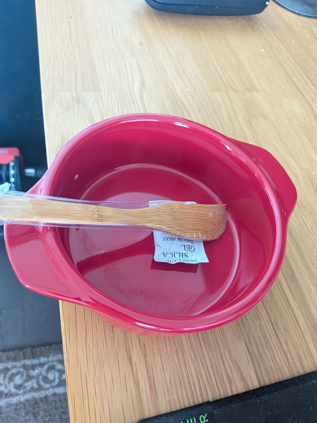 New Red Ceramic Brie Baker with Wooden Spatula - photo 3