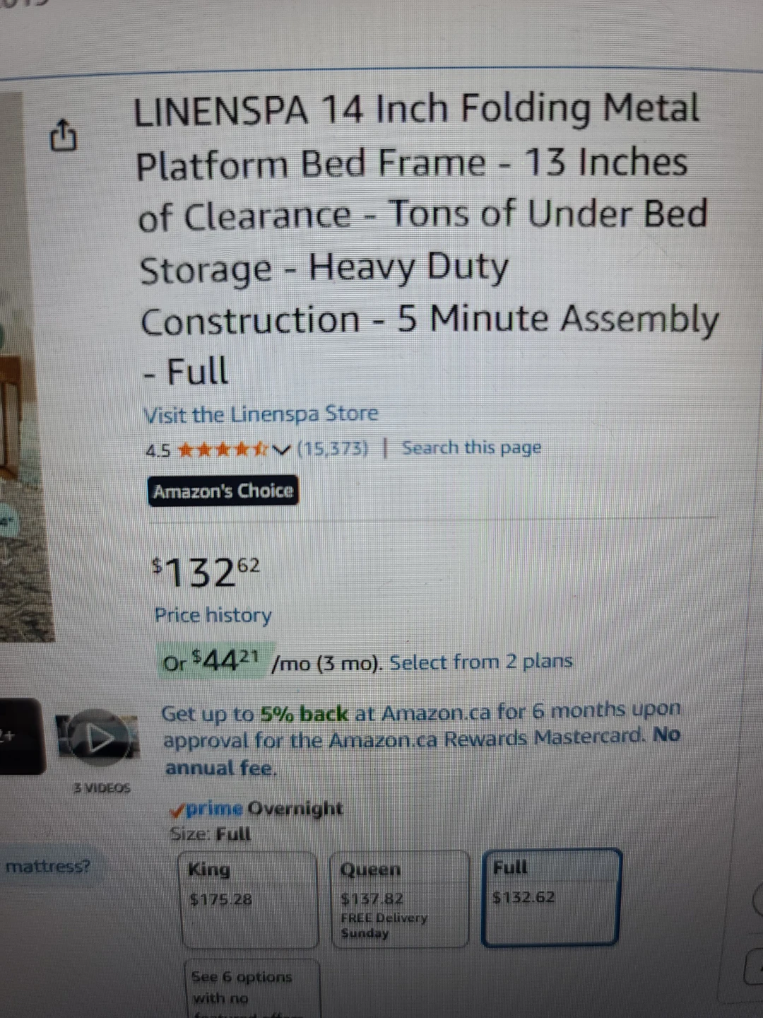 LINENSPA 14 Inch Folding Metal Platform Bed Frame - Full - photo 2