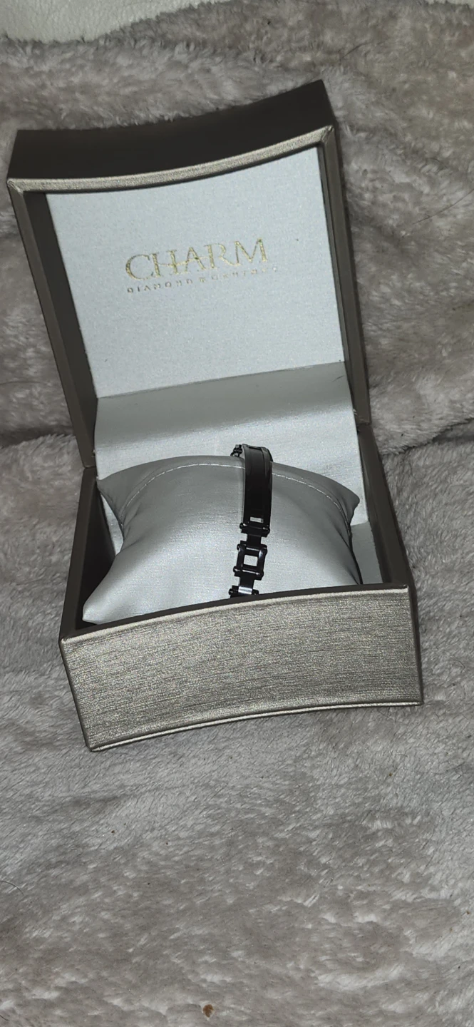 Charm Diamond Centres Stainless Steel Bracelet