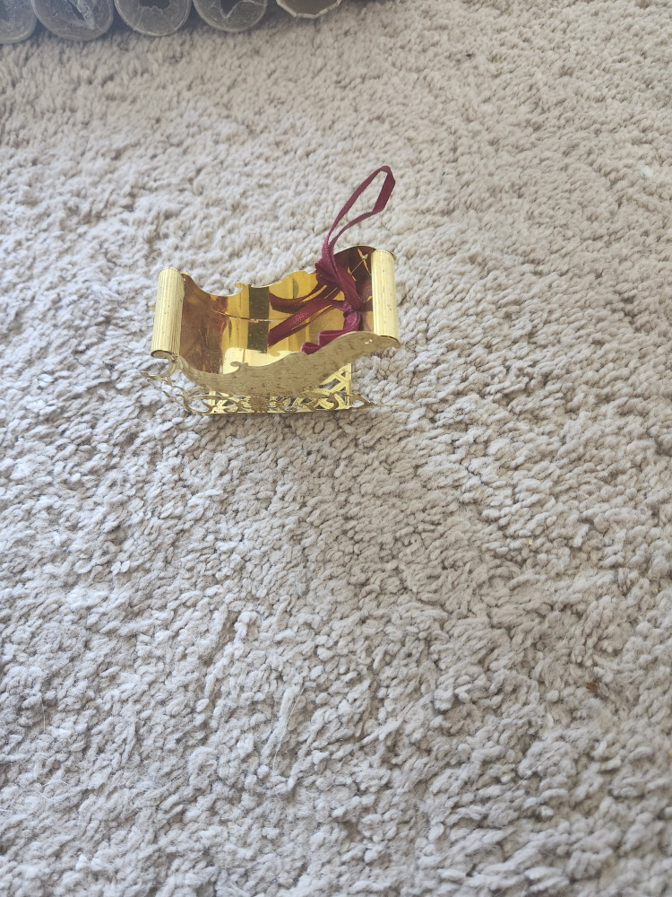 Gold Sleigh Christmas Ornament