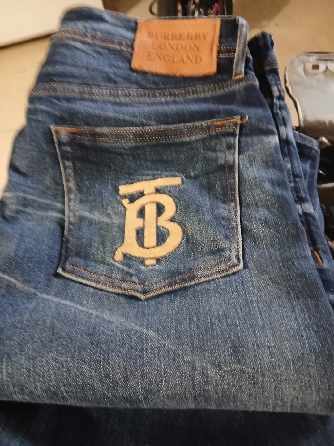 Burberry Brit "B" Logo Denim Jeans