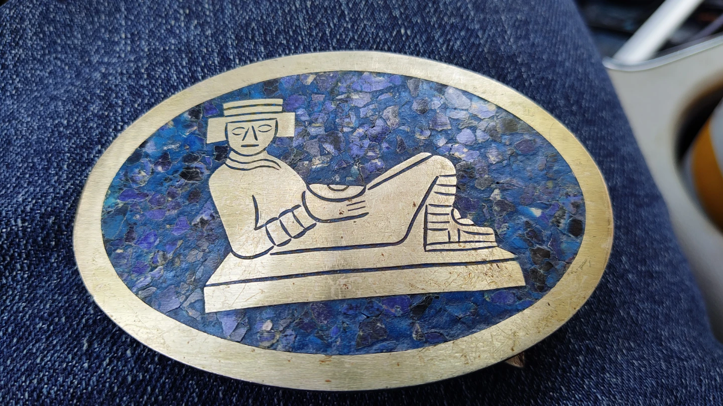 Vintage Alpaca Mexico Taxco Belt Buckle