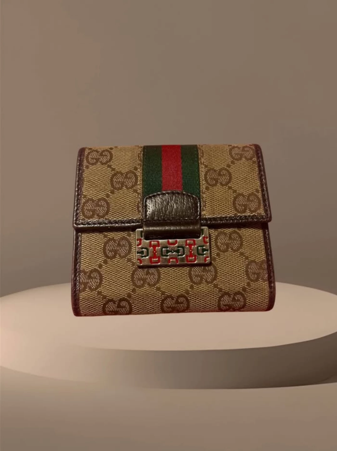 Vintage 1980s Gucci GG Canvas Web Trifold Wallet - photo 2