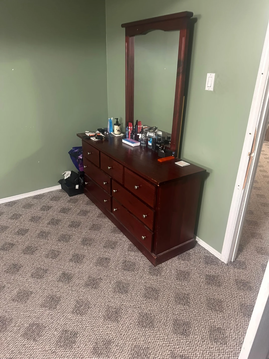 Cherry Wood Nightstand with Two Drawers - photo 3