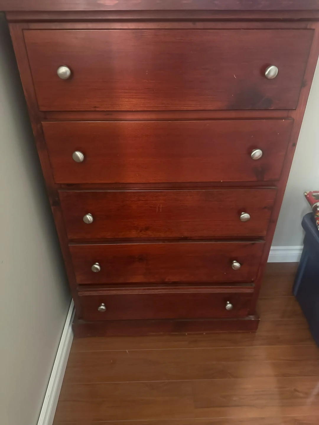 Cherry Wood Nightstand with Two Drawers - photo 5