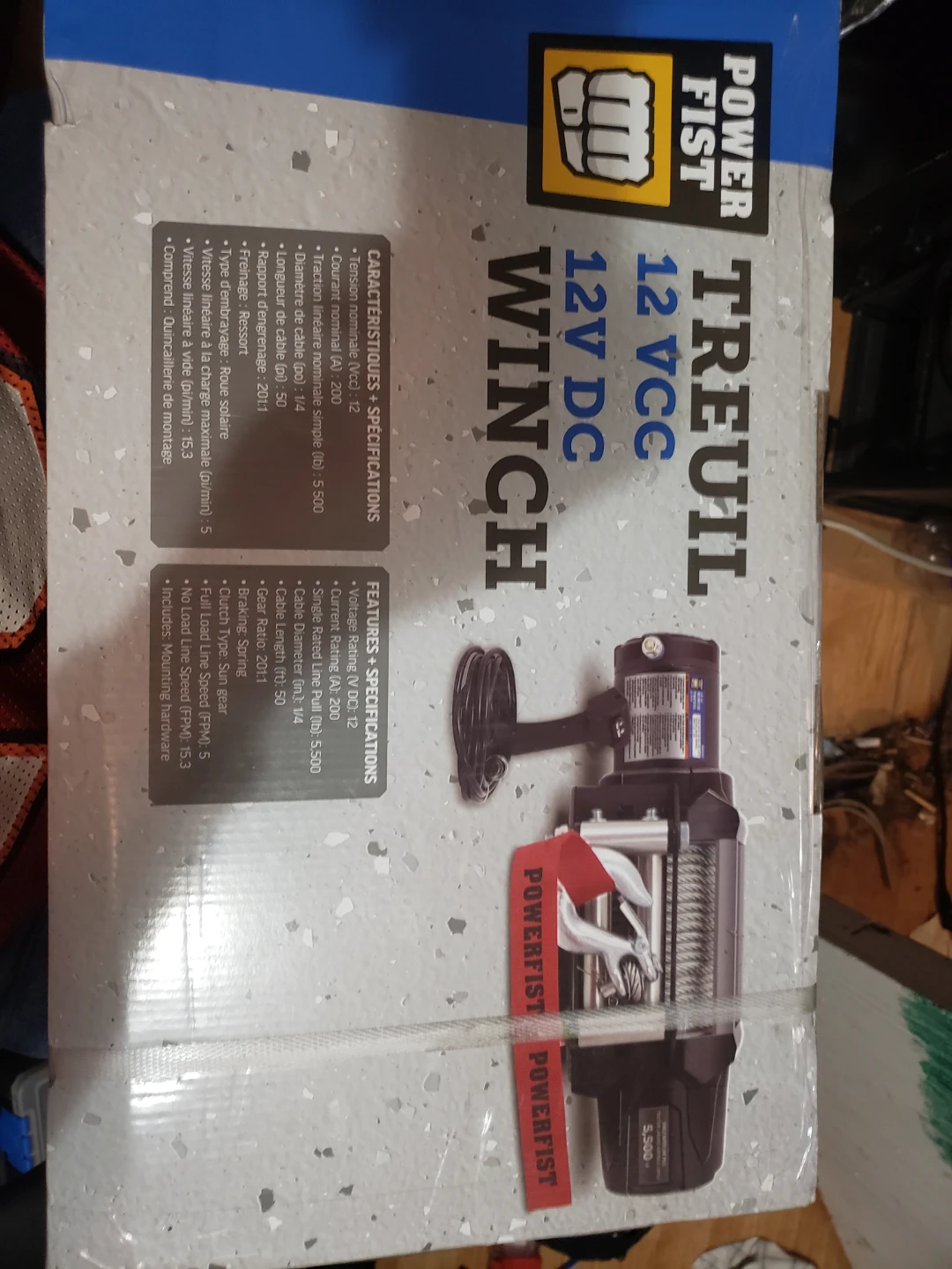 Power Fist 12V DC 5500 lb Electric Winch