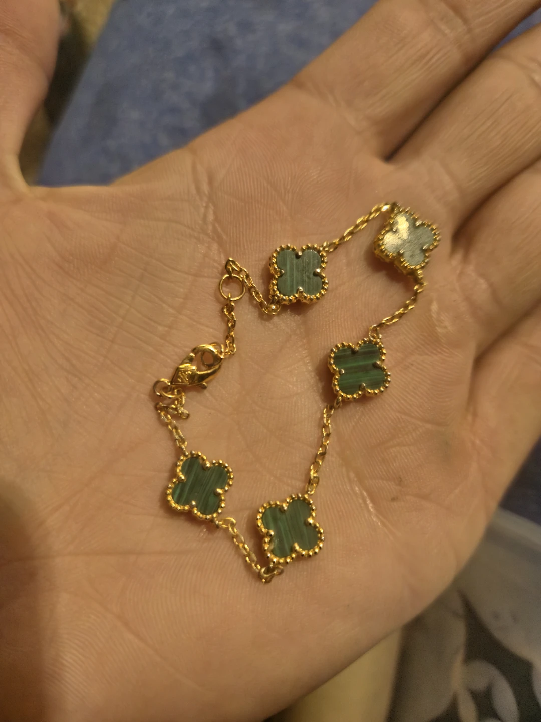 Van cleef and arpals authentic bracelet with Malachite Inlay - photo 4