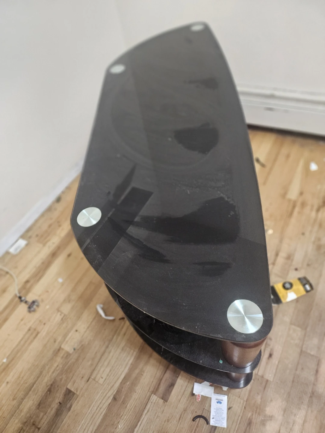 GLASS TV COMPUTER TABLE - photo 2
