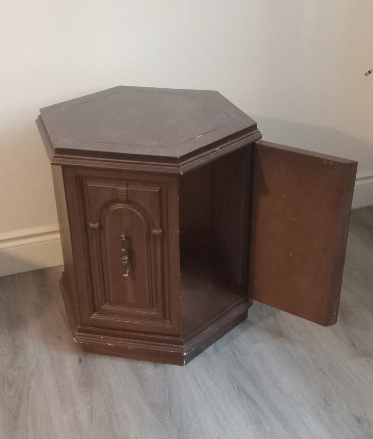 Vintage Hexagonal Side Table and mirror - photo 3