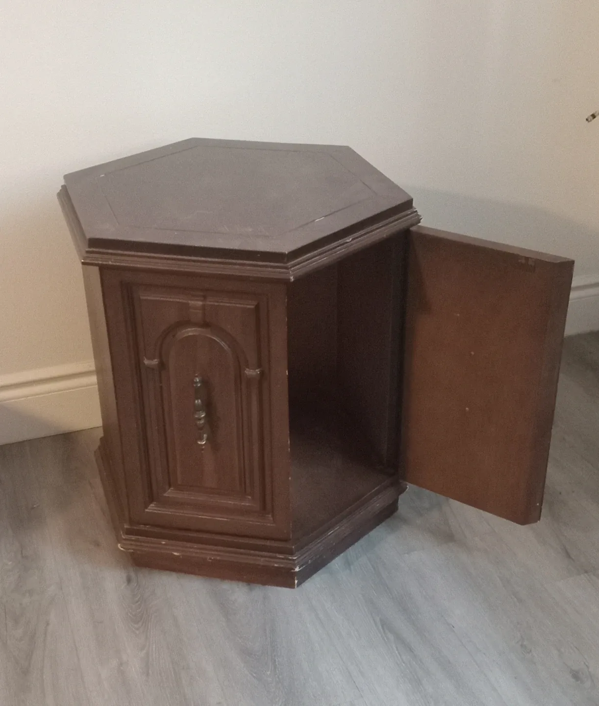 Vintage Hexagonal Side Table and mirror - photo 3