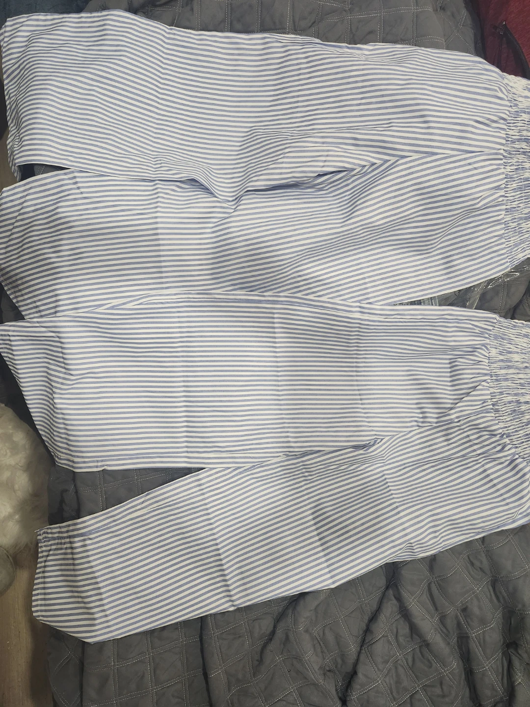 8 yr girls Blue and White Striped Wide-Leg Pants - photo 3