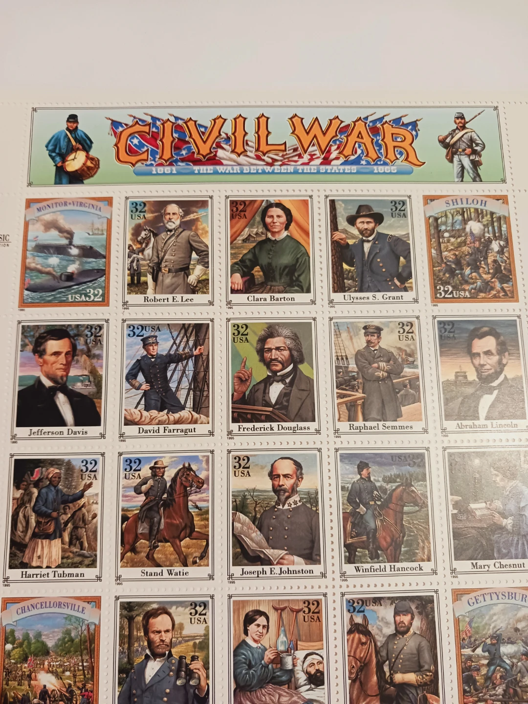 1994. USPS  Civil War Stamp Sheet. New.
