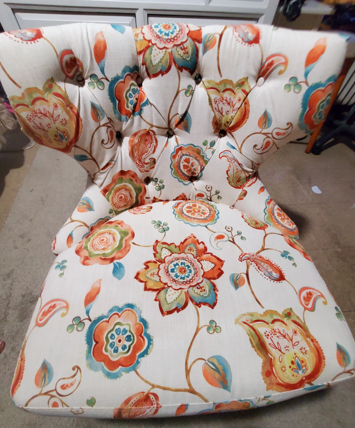 Accent Armchair with Floral Pattern