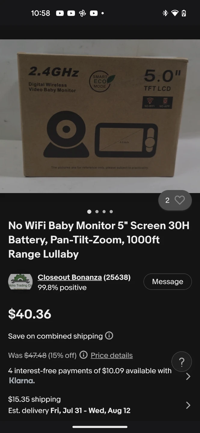 HelloBaby 5" Digital Wireless Video Baby Monitor - photo 2