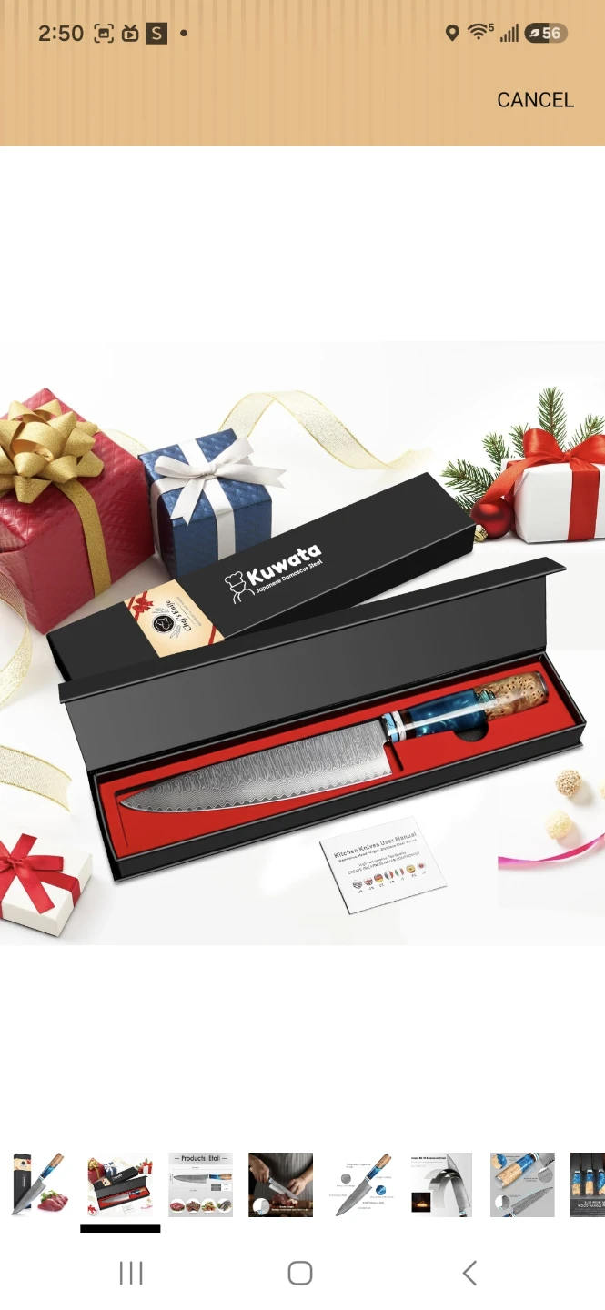 Kuwata 8-inch Damascus Steel Chef's Knife - photo 2