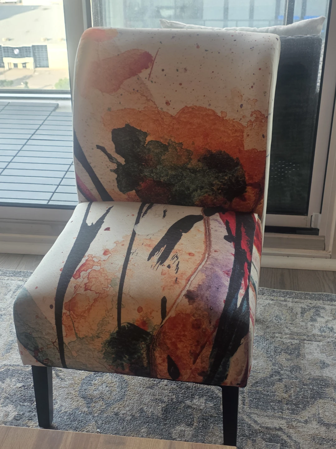 Accent Chair with Abstract Print