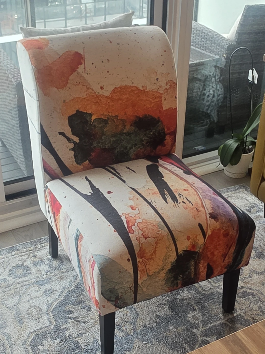 Accent Chair with Abstract Print - photo 2