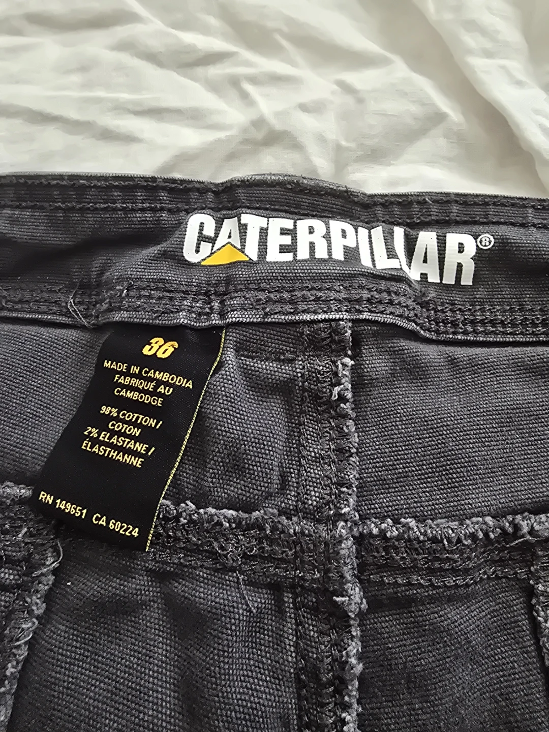 Caterpillar Charcoal Canvas  Utility Work Shorts - photo 2