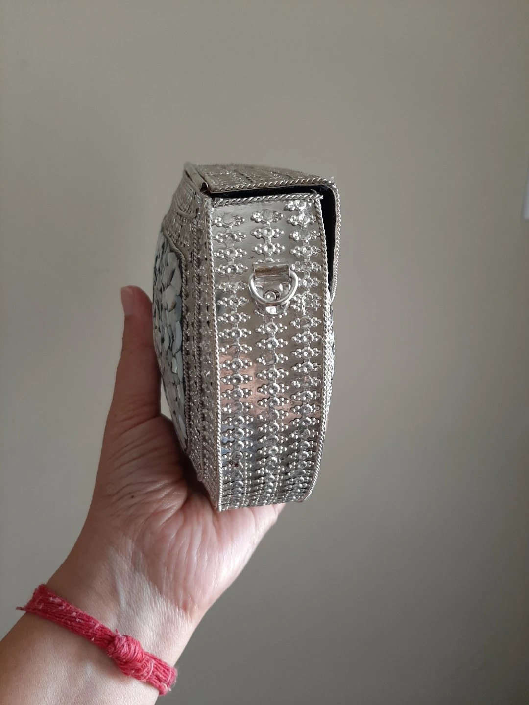 Silver Clutch Bag with Mother of Pearl Inlay - photo 2