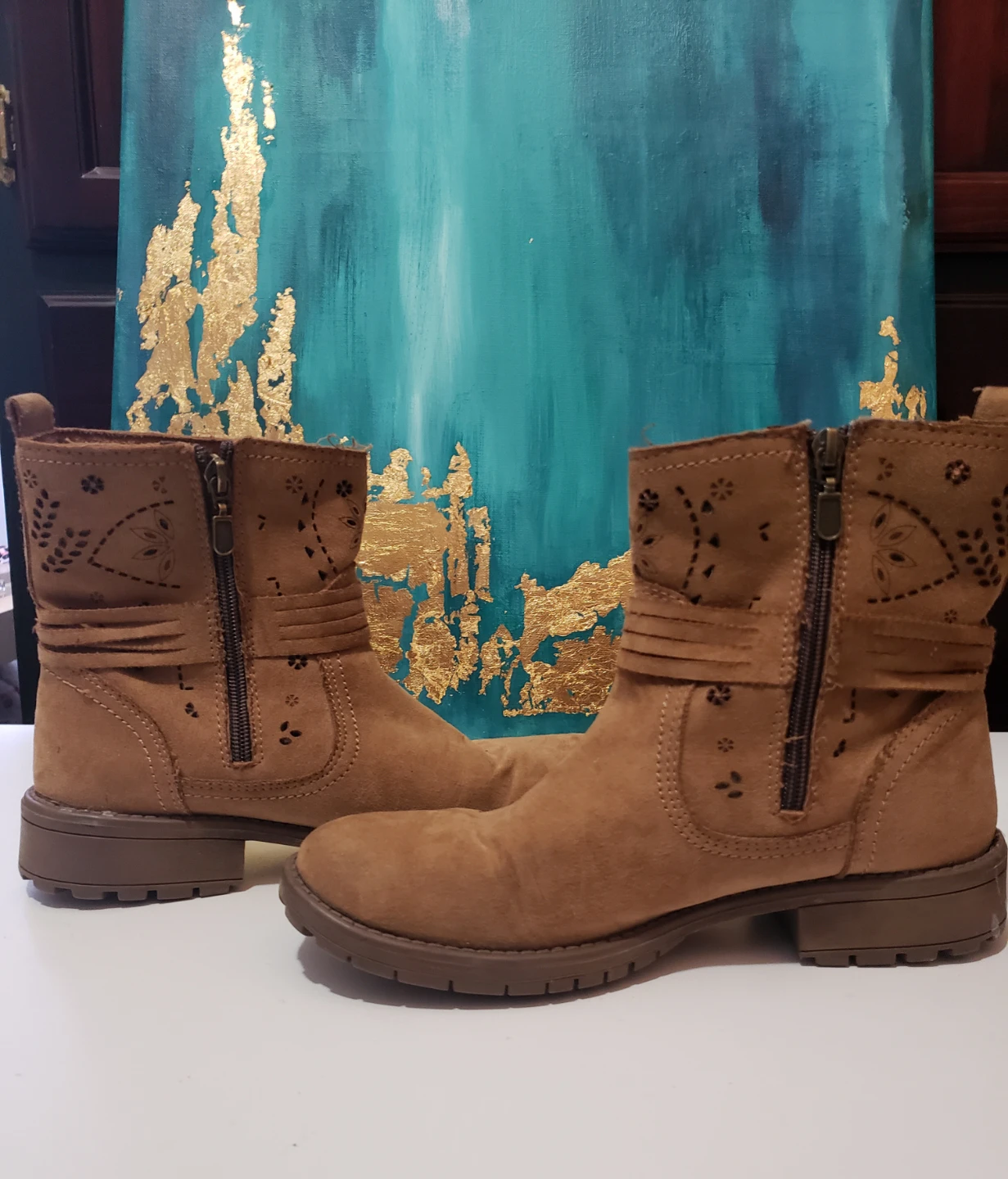 Brown Suede Ankle Boots