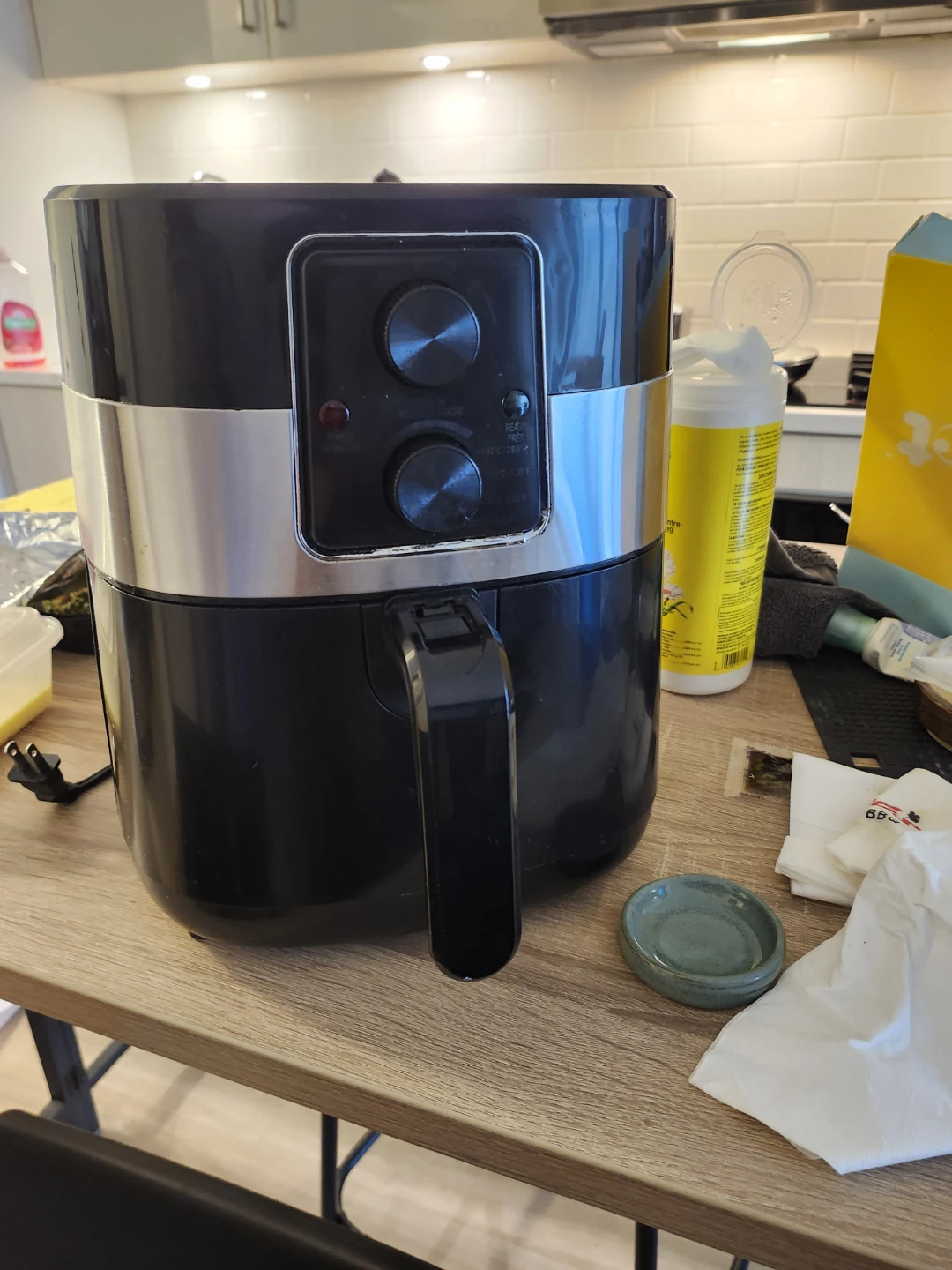 Black Air Fryer with Silver Trim