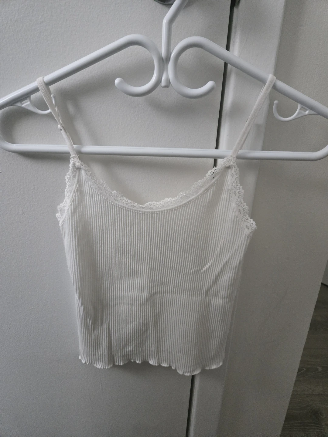 White Lace Trim Camisole Top