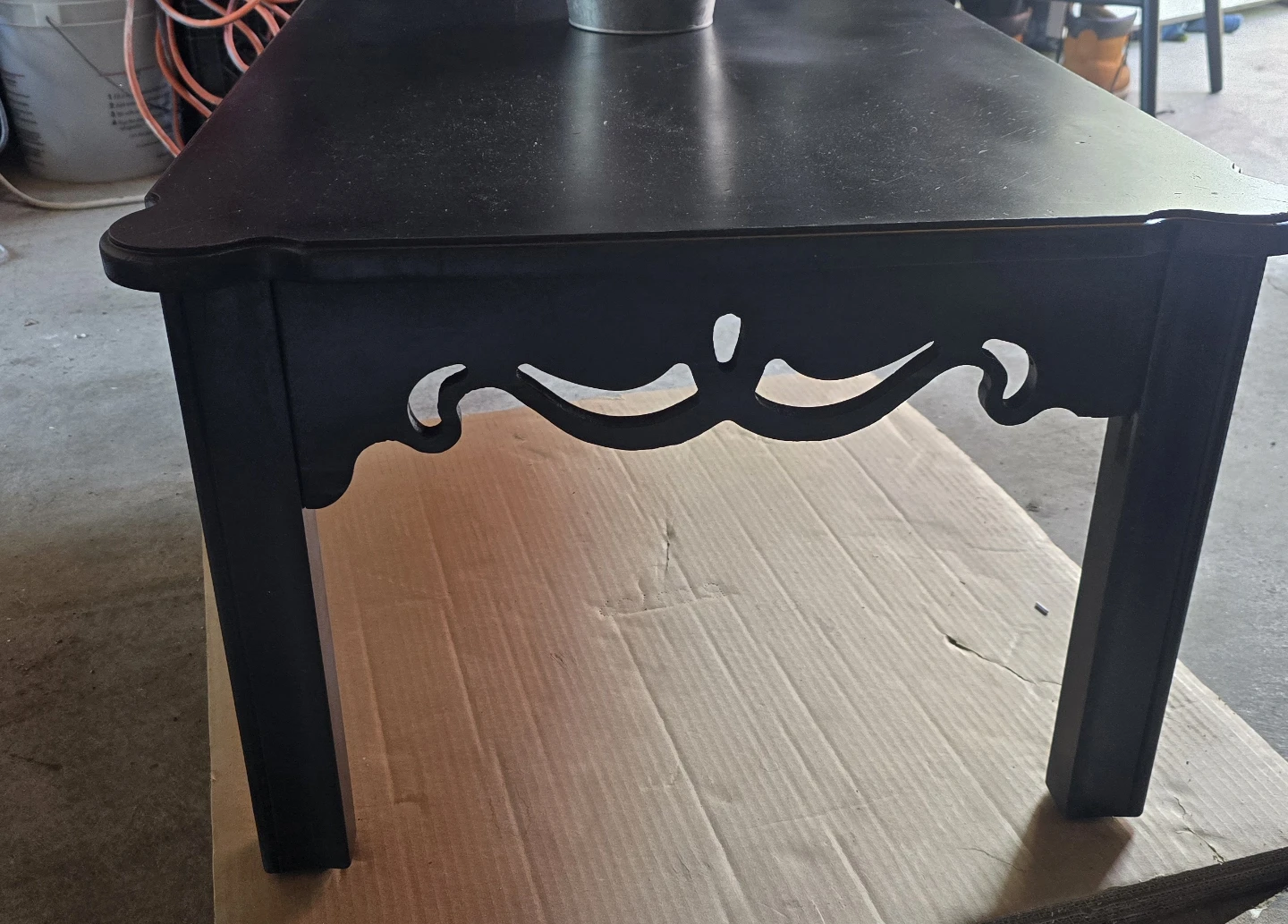 Black Coffee Table with Ornate Trim - photo 3