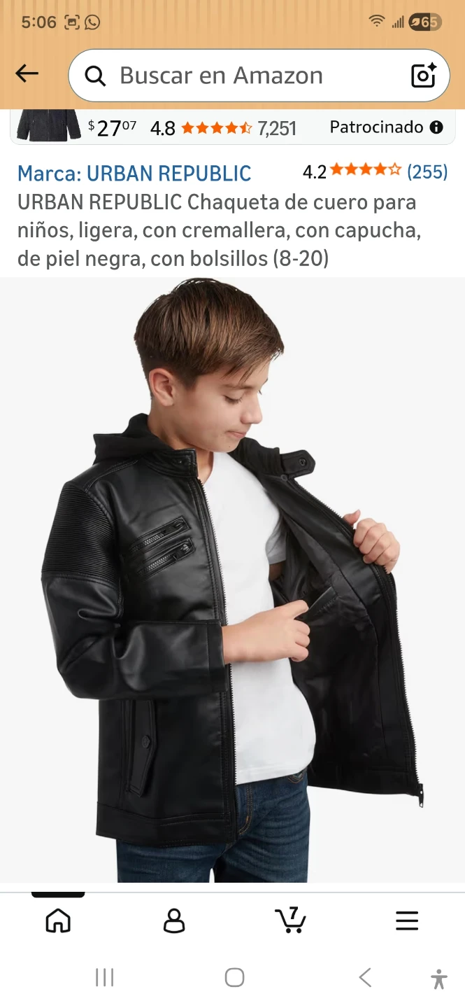 Urban Republic Boys Faux Leather Jacket with Hood Black - photo 4