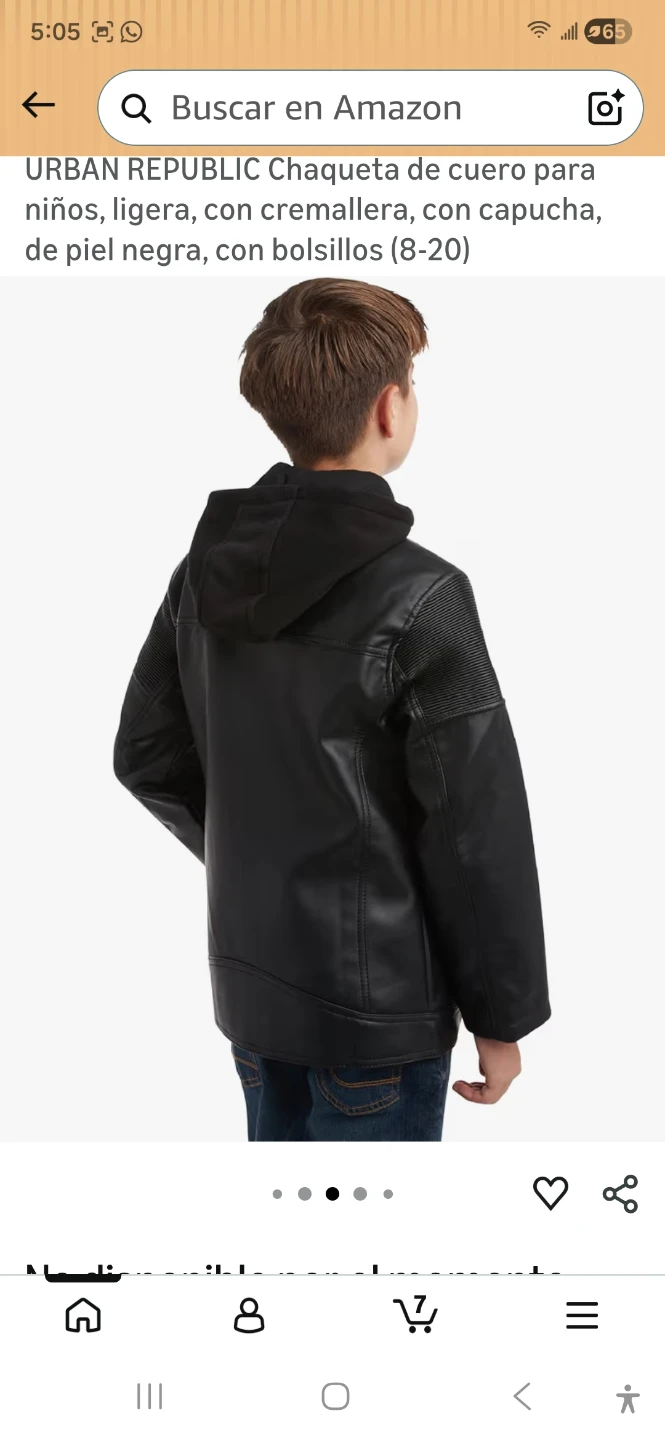 Urban Republic Boys Faux Leather Jacket with Hood Black - photo 5