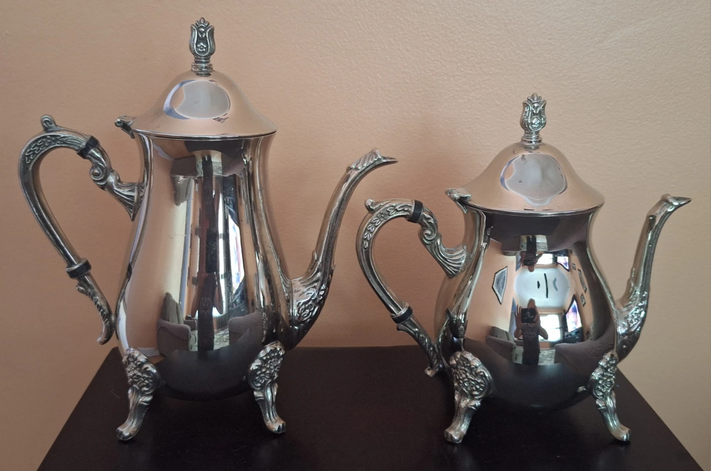 Vinrage Silver-Plated Teapot and Coffee Pot Set