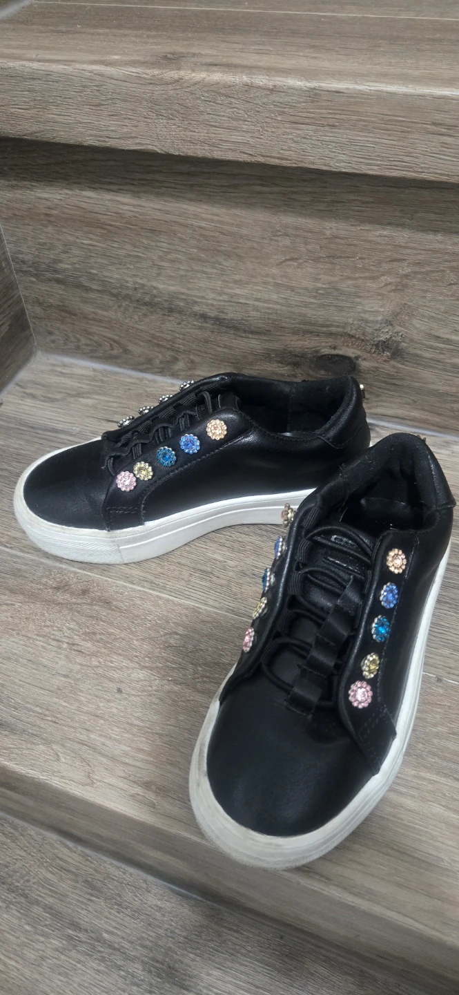 Black embellished sneakers - photo 2