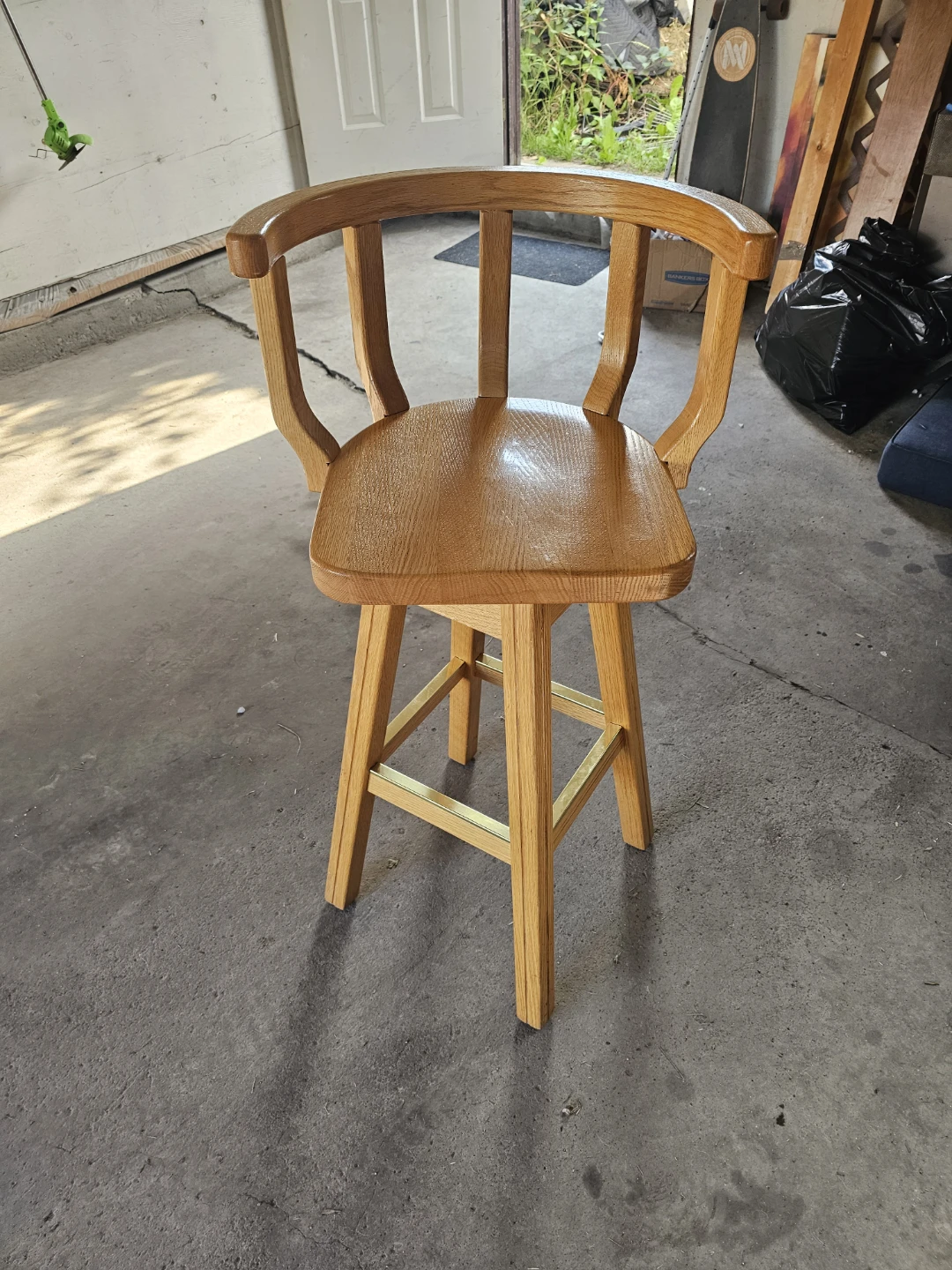 Wooden Swivel Bar Stool