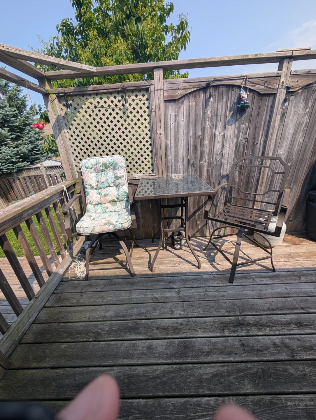 Patio Bistro Set - Glass Top Table & Chairs