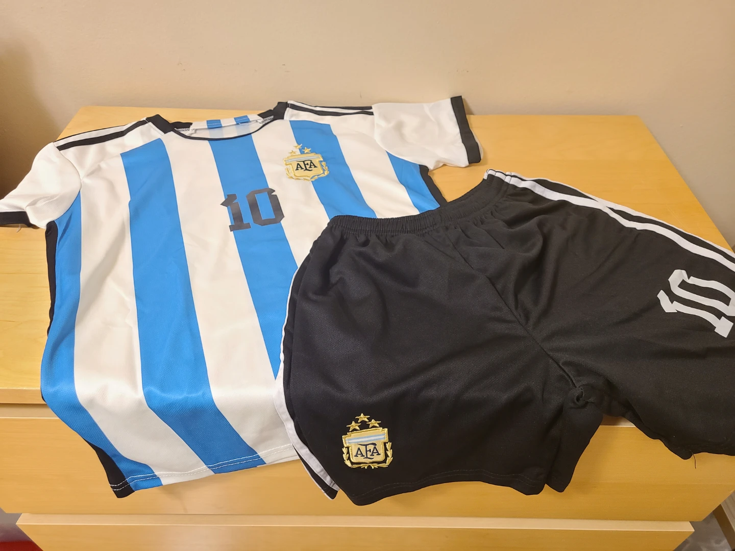 Kids Argentina Soccer Jersey & Shorts Set