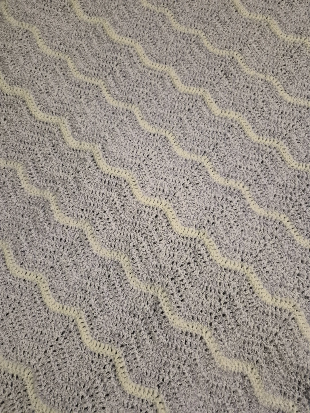 Crochet Ripple Baby Blanket - Lilac & White - photo 3