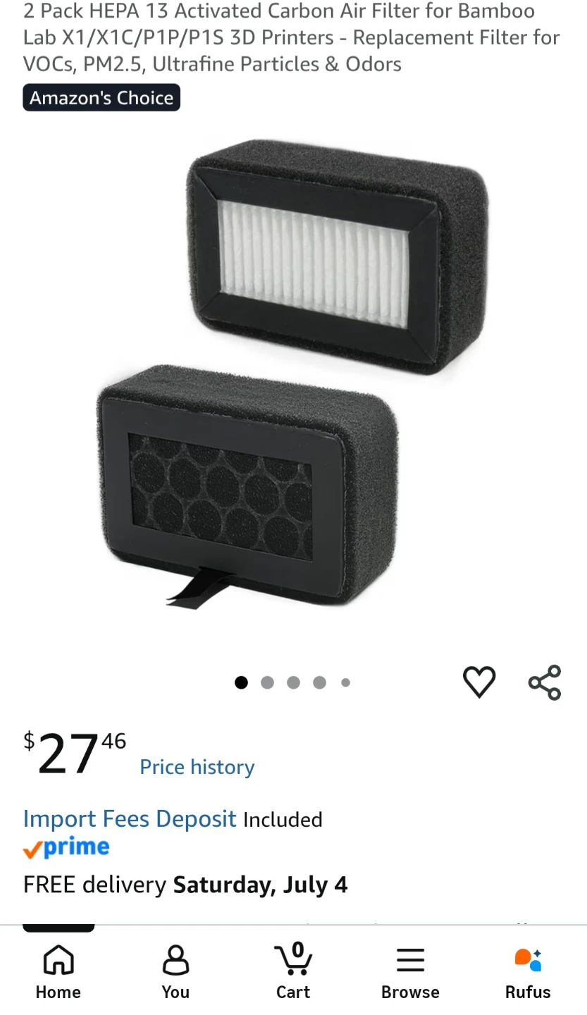 New pack of 5  HEPA 13 Activated Carbon Air Filter - photo 2