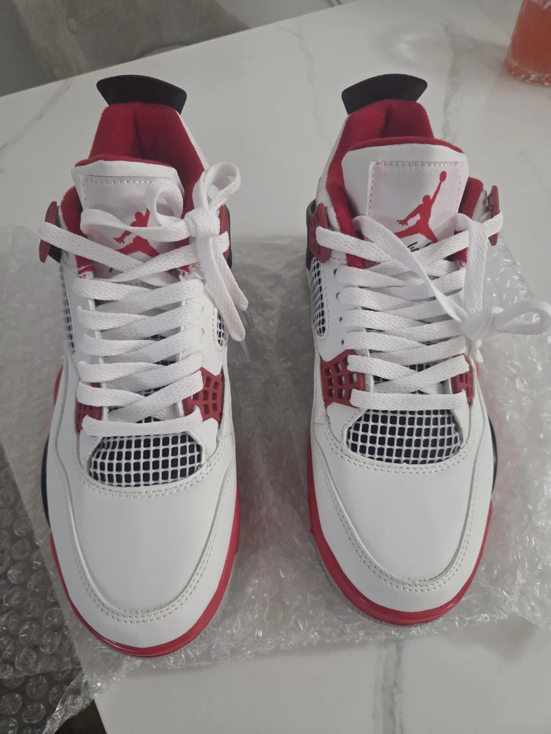 Air Jordan 4 Red White Black Sneakers - photo 3