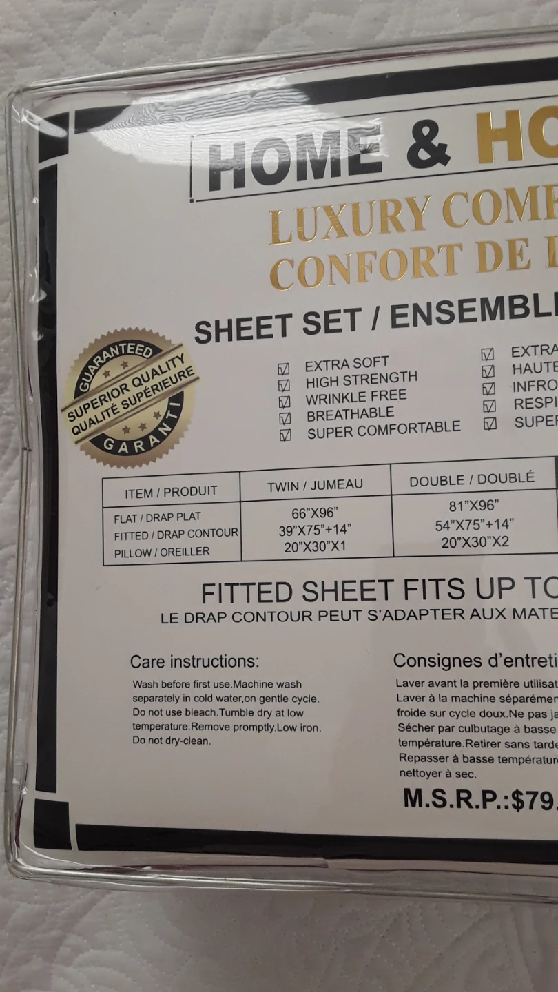 New Home & Hotel Queen Sheet Set - Platinum Microfiber - photo 5