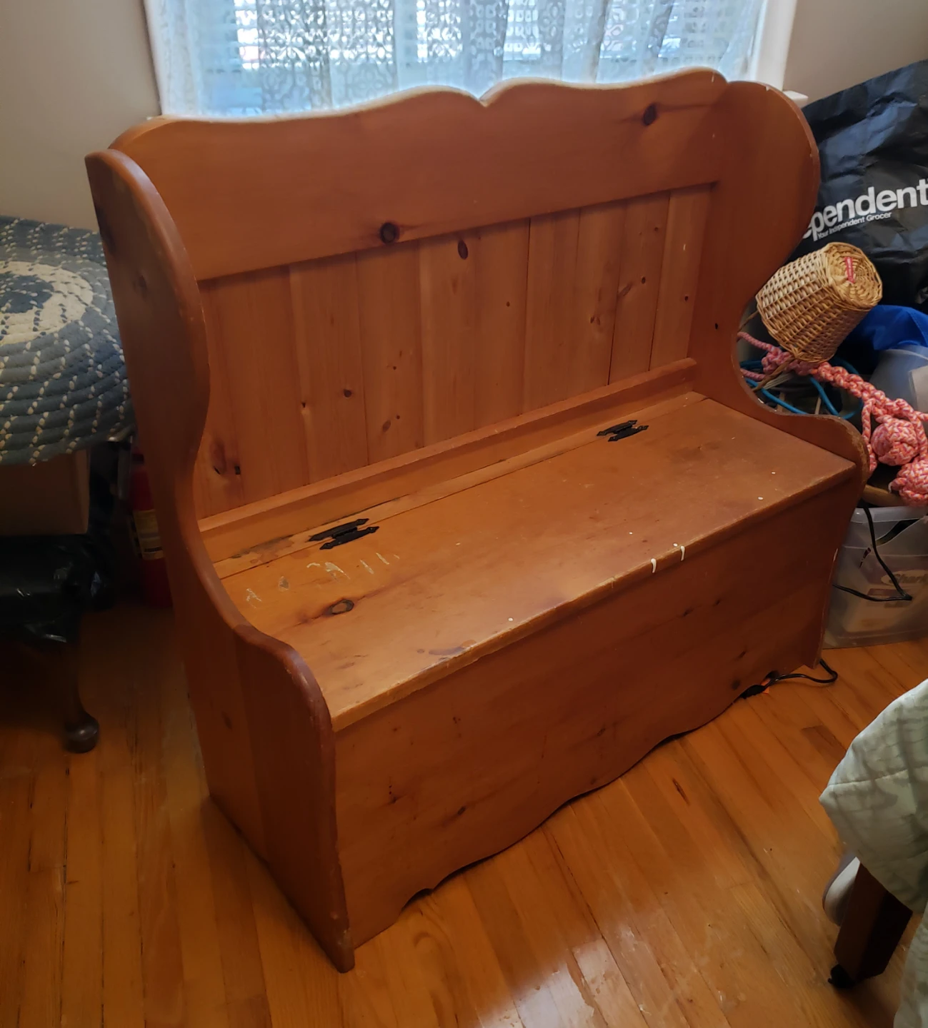 Wooden Storage Bench Seat