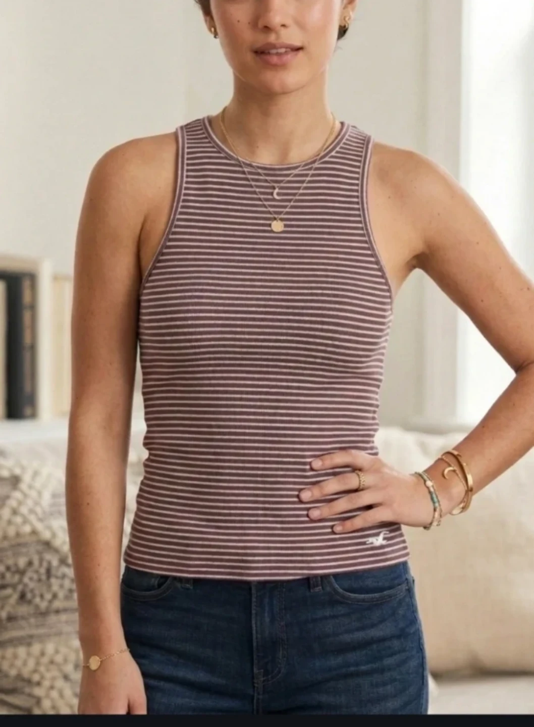 NEW Hollister Striped Ribbed Tank Top