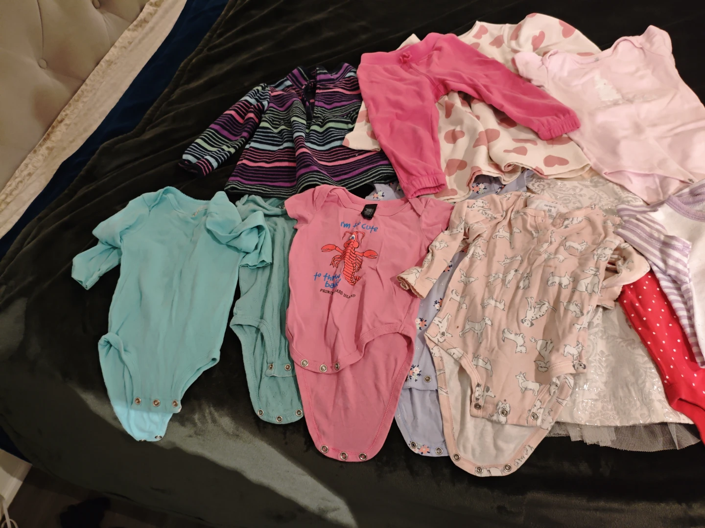 Baby Girl Clothes Bundle (Onesies, Pajamas, Tops)