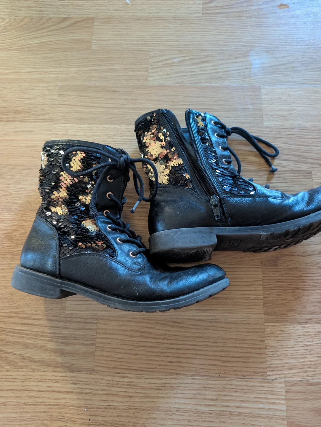 The Children's Place Black Sequin Boots Size 4
