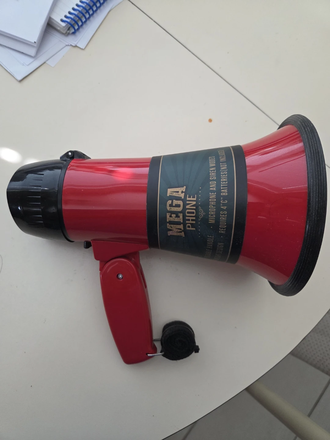 Red Megaphone with Foldable Handle