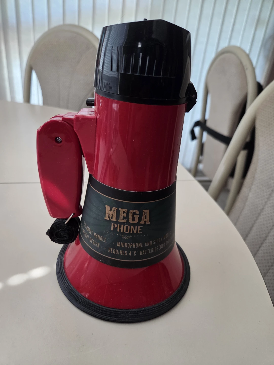 Red Megaphone with Foldable Handle - photo 2